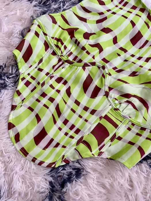 Корсет топ prettylittlething салатовий/шоколад