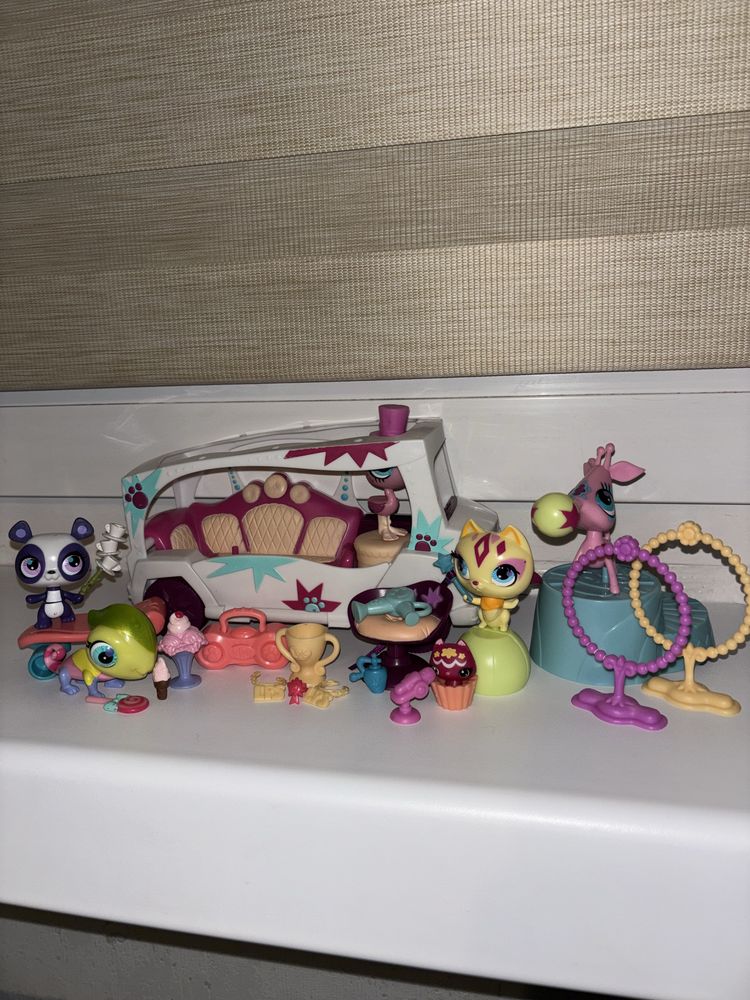 LITTLEST PET SHOP cyrk kameleon panda flaming żyrafa angora limuzyna