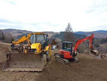 Uslugi koparko ładowarką JCB, koparka, drenaże, drogi, roboty ziemne