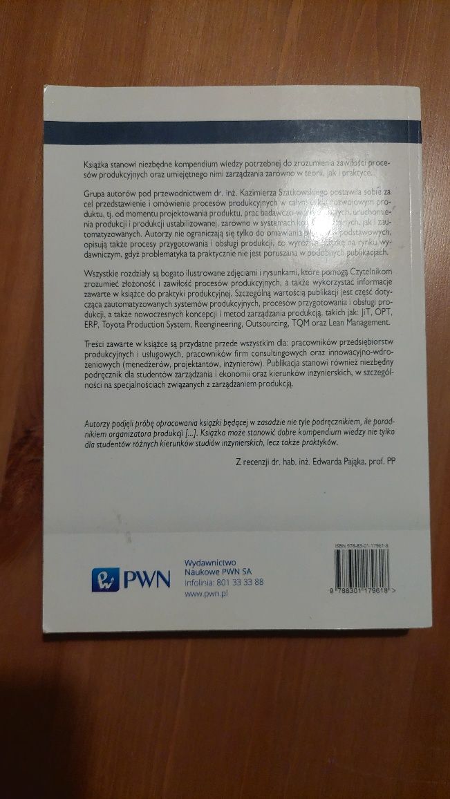 Nowoczesne zarządzanie produkcją. Ujęcie procesowe PWn