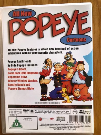 DVD Popeye - Versão Inglesa