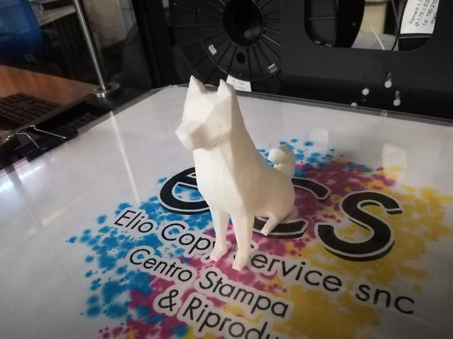 Akita Statuetka figurka psa Low Poli druk 3d PLA biały