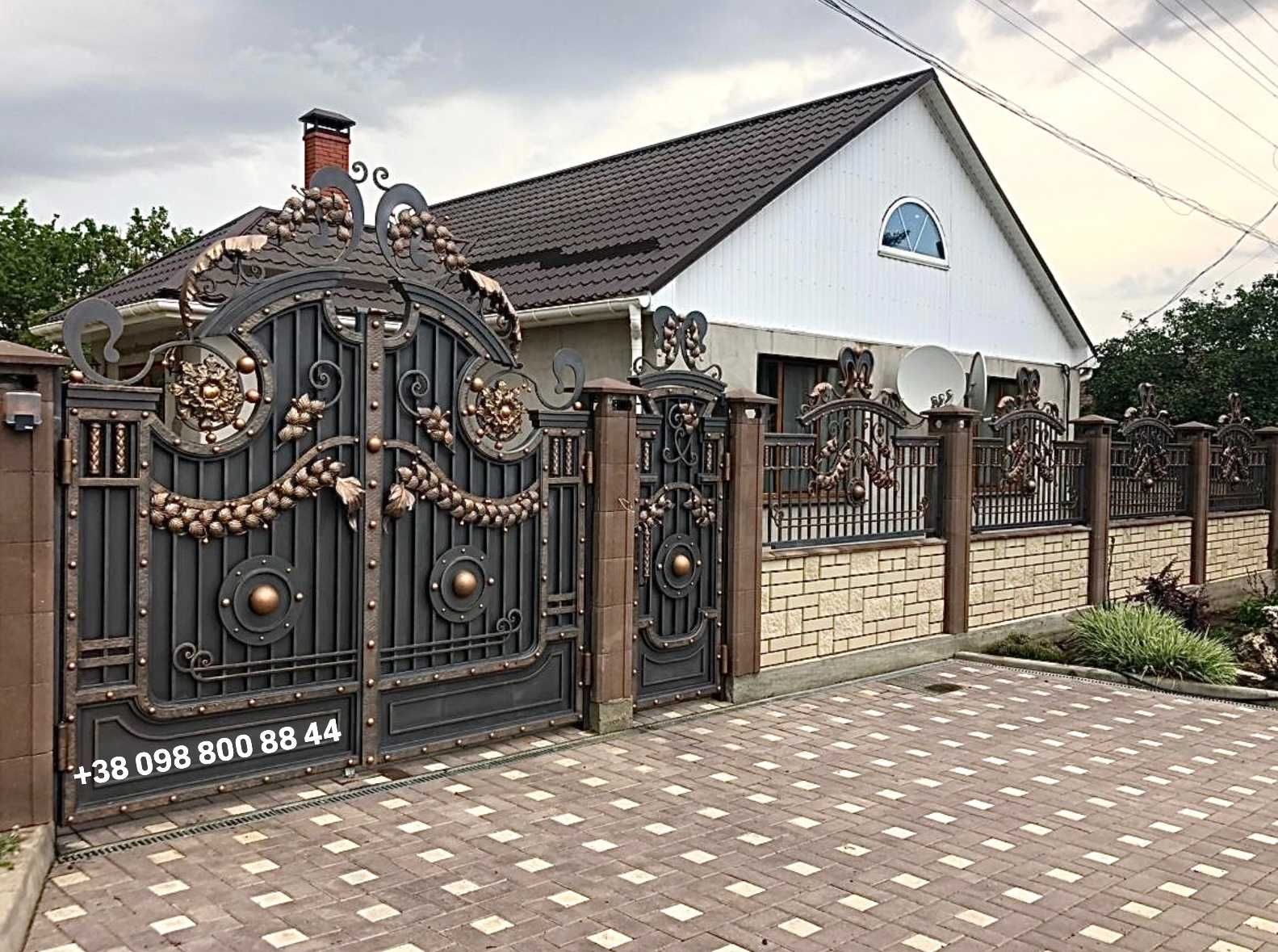 Ворота ковані розпашні відкатні брама калитка хвіртка