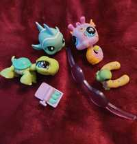 Figurki LITTLEST PET SHOP zwierzęta wodne: #608/#1011/#778 + dodatki