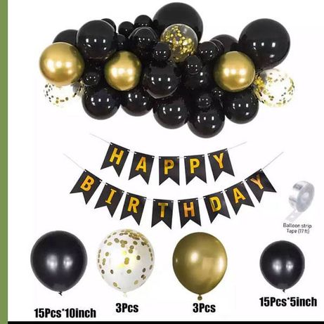 Фотозона декор набір кульки шар гірлянда конфеті хром золото