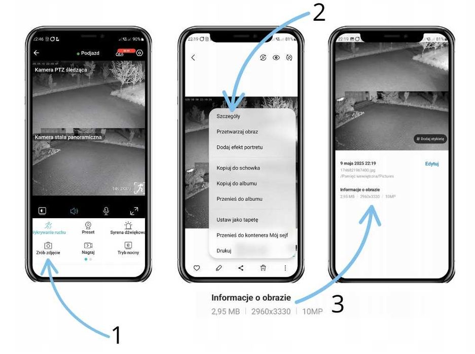 Obrotowa kamera IP – WiFi, zewnętrzna, detekcja ruchu