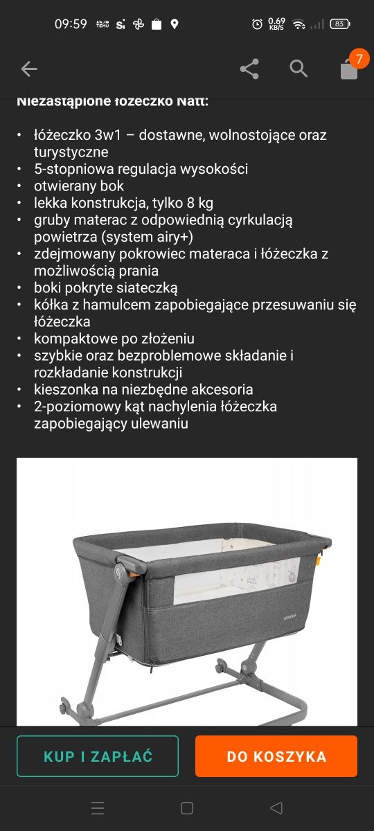 Dostawka do łóżka