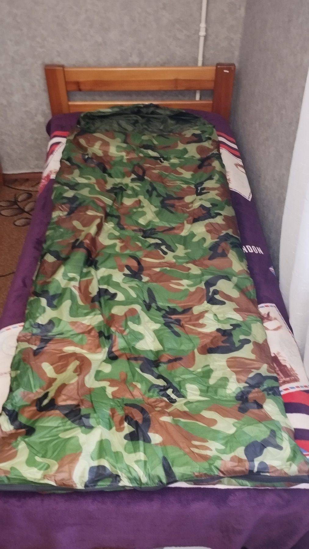 Спальний мішок з капюшоном 180*72 см, Sleeping Bag Камуфляж