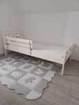 Łóżko dziecięce IKEA KRITTER z barierką i materacem 70x160 cm