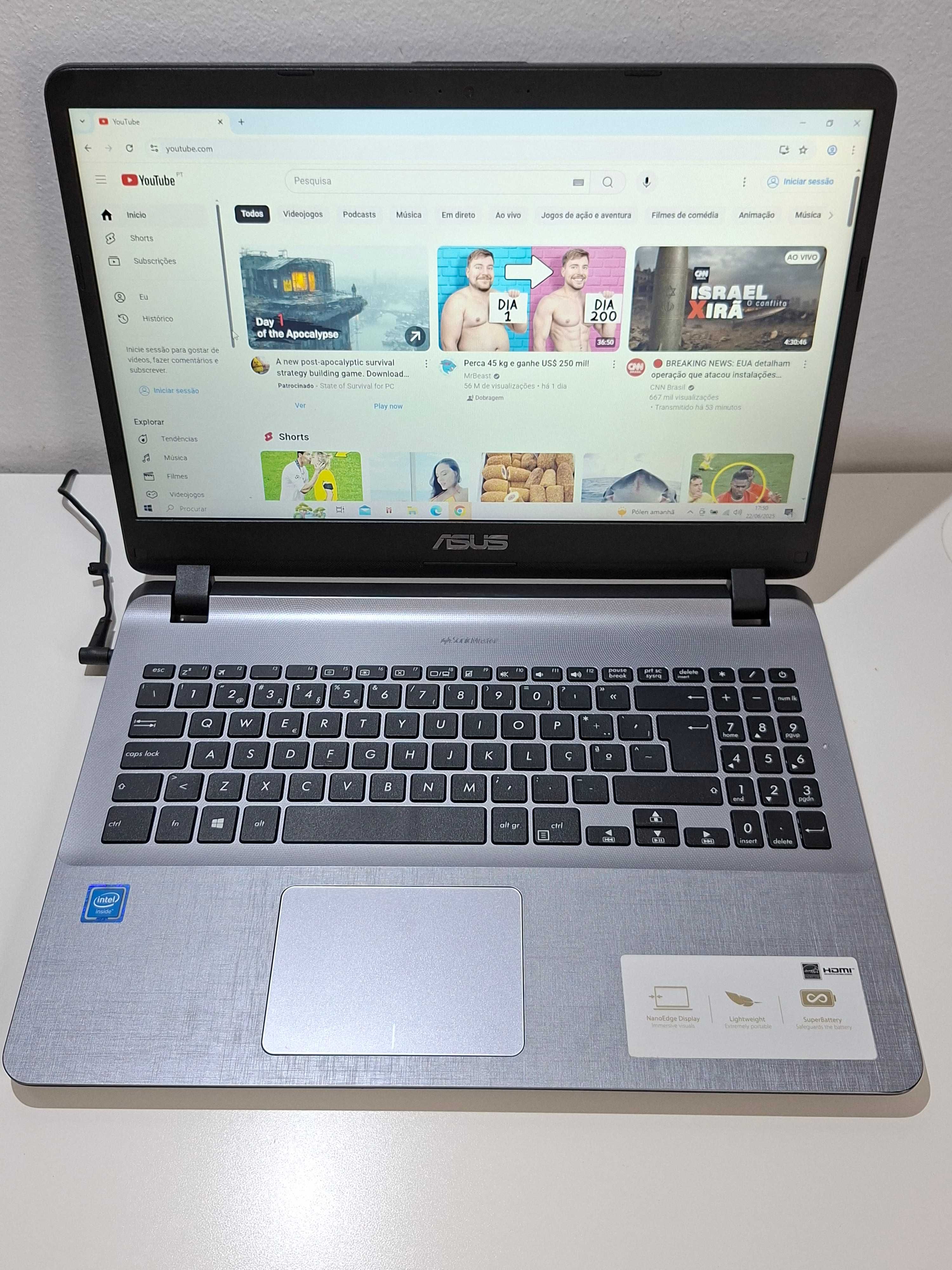 Portátil ASUS | Ecrã  15.6" | HDD 1000 Gigas | DDR4 | NOVO