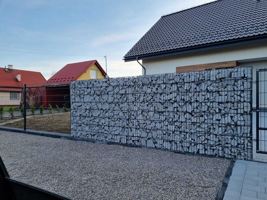 Kamień Gabionowy Granit biały , Kamień do gabionów