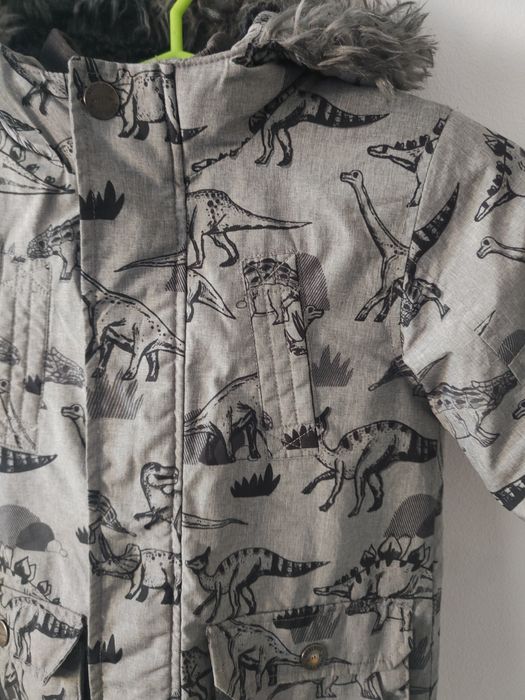 Kurtka zimowa ciepła dinozaury chłopięca