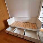 Cama extensível IKEA HEMNES indiv/dupla c/3 gav, branco, 80x200 cm