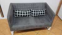 Kanapa 2-osobow, Ikea KNOPPARP z poduszkami, kolor ciemny szary
