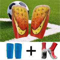 Спортивний комплект футбольні щитки Nike mercurial тримачі носки L,M