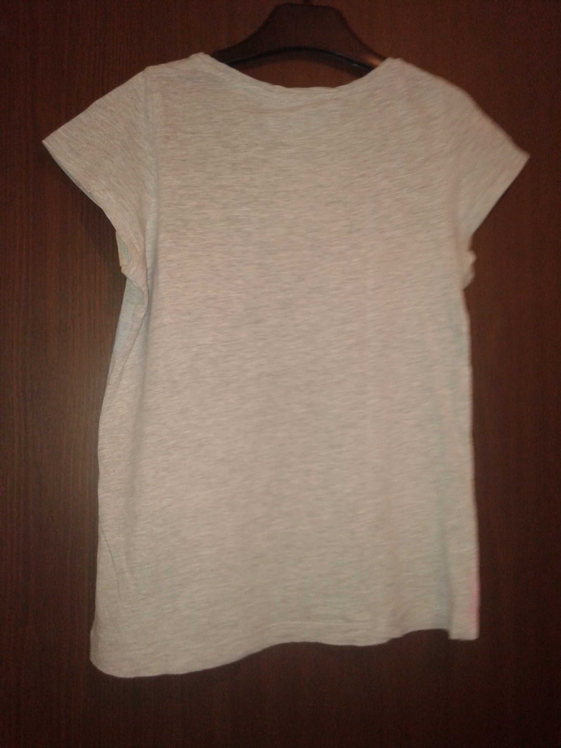 Bluzka dziewczęca krótki rękaw 134/140 H&M