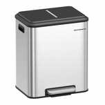 LTB544E01 SONGMICS Kosz na śmieci, 2 x 15 l srebrny metalowy