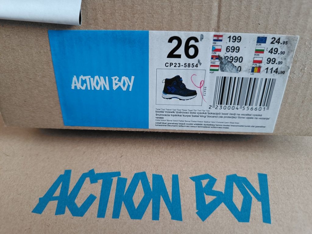 Trzewiki  granatowe chłopięce CCC Action Boy rozmiar 26