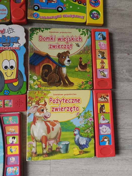 Książeczki interaktywne dźwiękowe tablica do pisania zestaw 12 książek