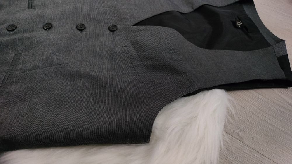 Kamizelka męska garniturowa H&M r. 54 szara kratka
