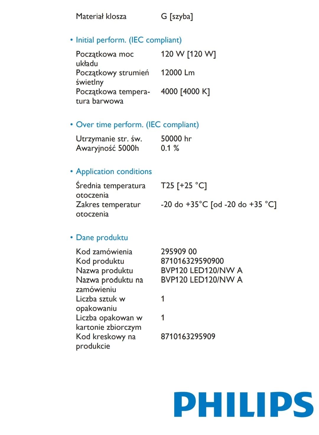 Philips CoreLine Tempo BVP120 LED120/NW A