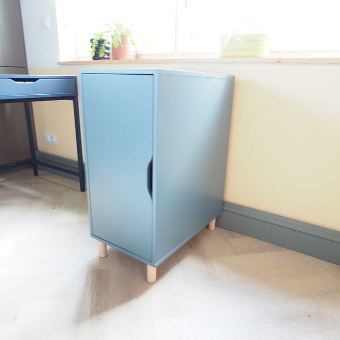 szafka Alex Ikea szaroturkusowa 36 x 58 cm x 70 cm i 4 nogi EKET Ikea