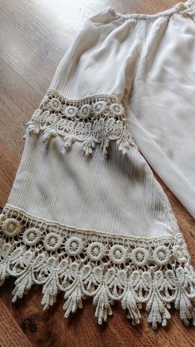 Bluzka koszula boho beżowa rozszerzane rękawy oversize bawełna