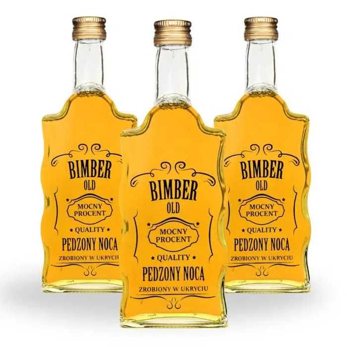 20 sztuk Butelka Warta 500 ml z nadrukiem Bimber Pędzony Nocą + zakr.