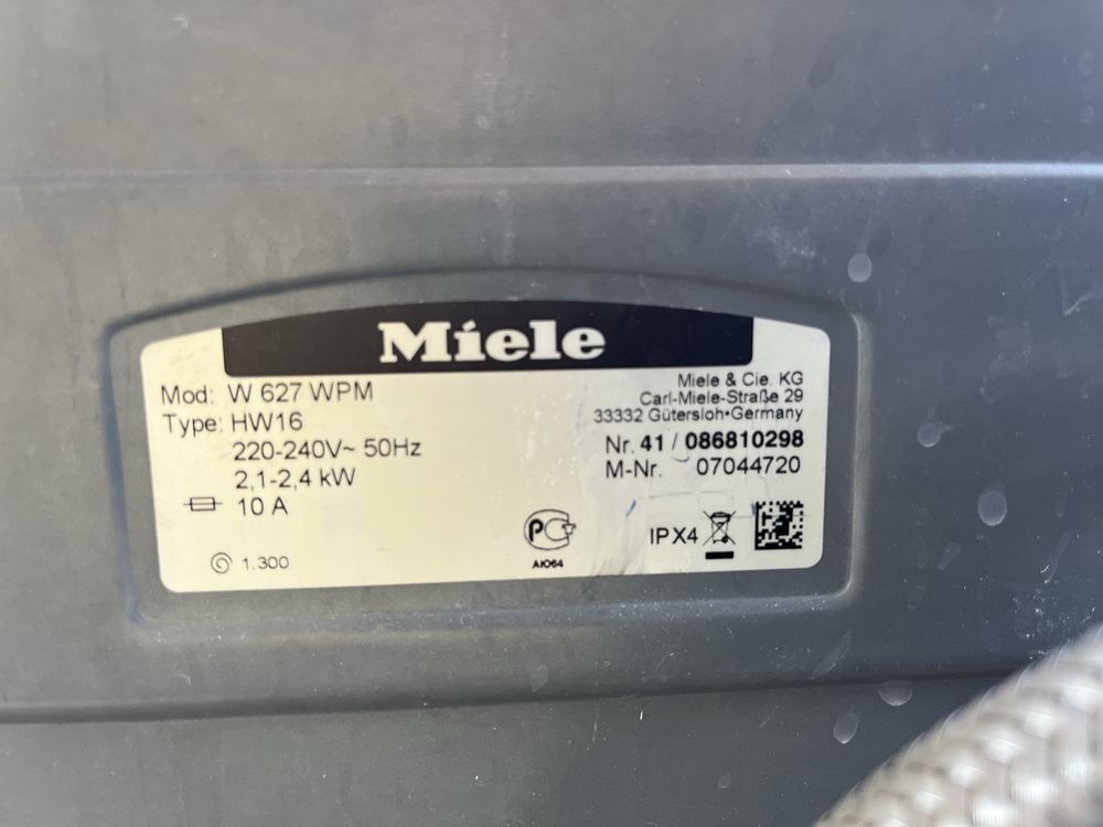 Miele W627 WPN українське меню