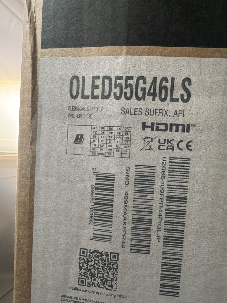 Telewizor LG Oled55G46Ls Evo,4K,144hz Wersja z nogą