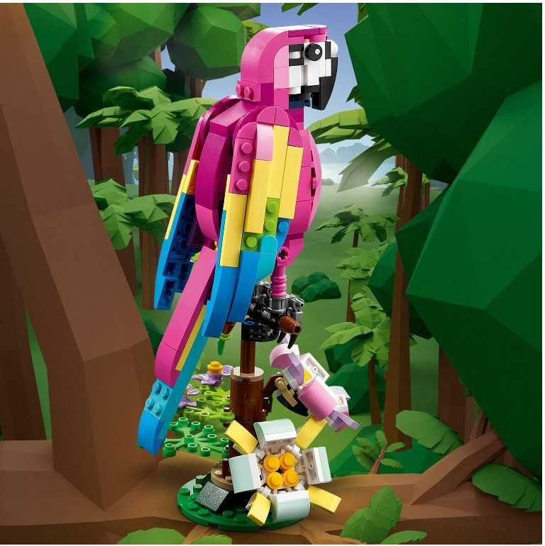 LEGO CREATOR 3w1 31144 Egzotyczna Różowa Papuga