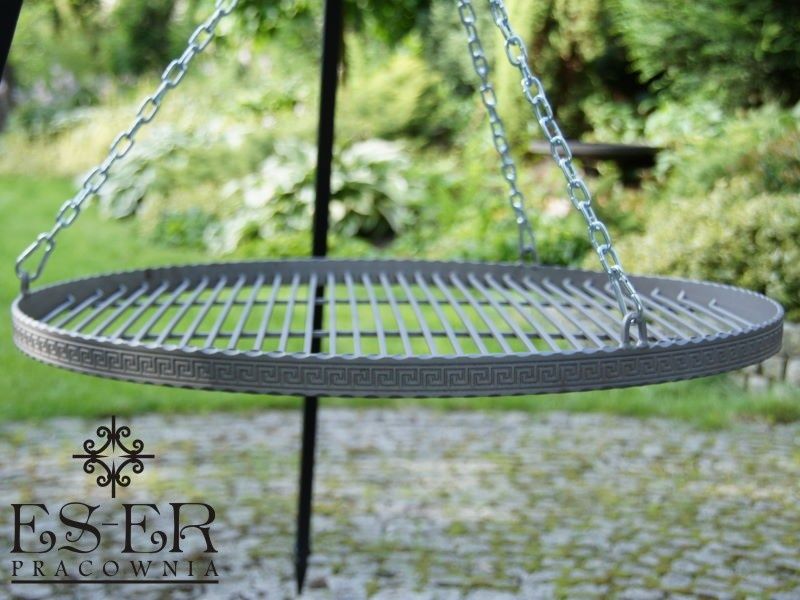 Grill ogniskowy Herman z ozdobnym rusztem stalowym 70cm ES-ER
