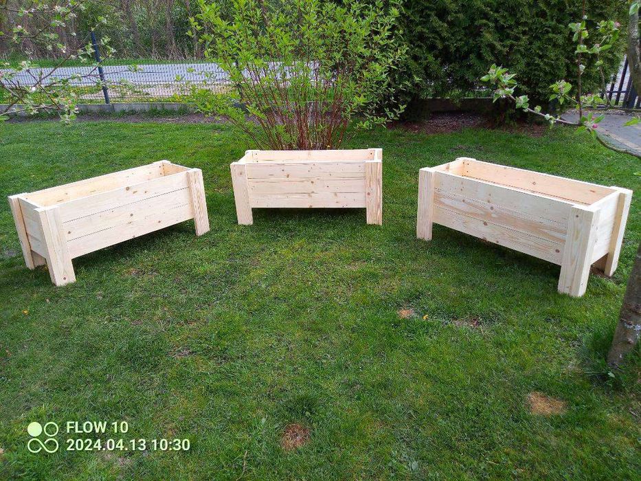 drewniana donica ogrodowa wym 105x40x50