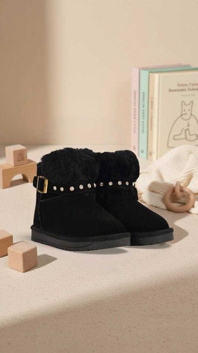 Уггі дитячі підліткові замшеві зимові чорні 31-36