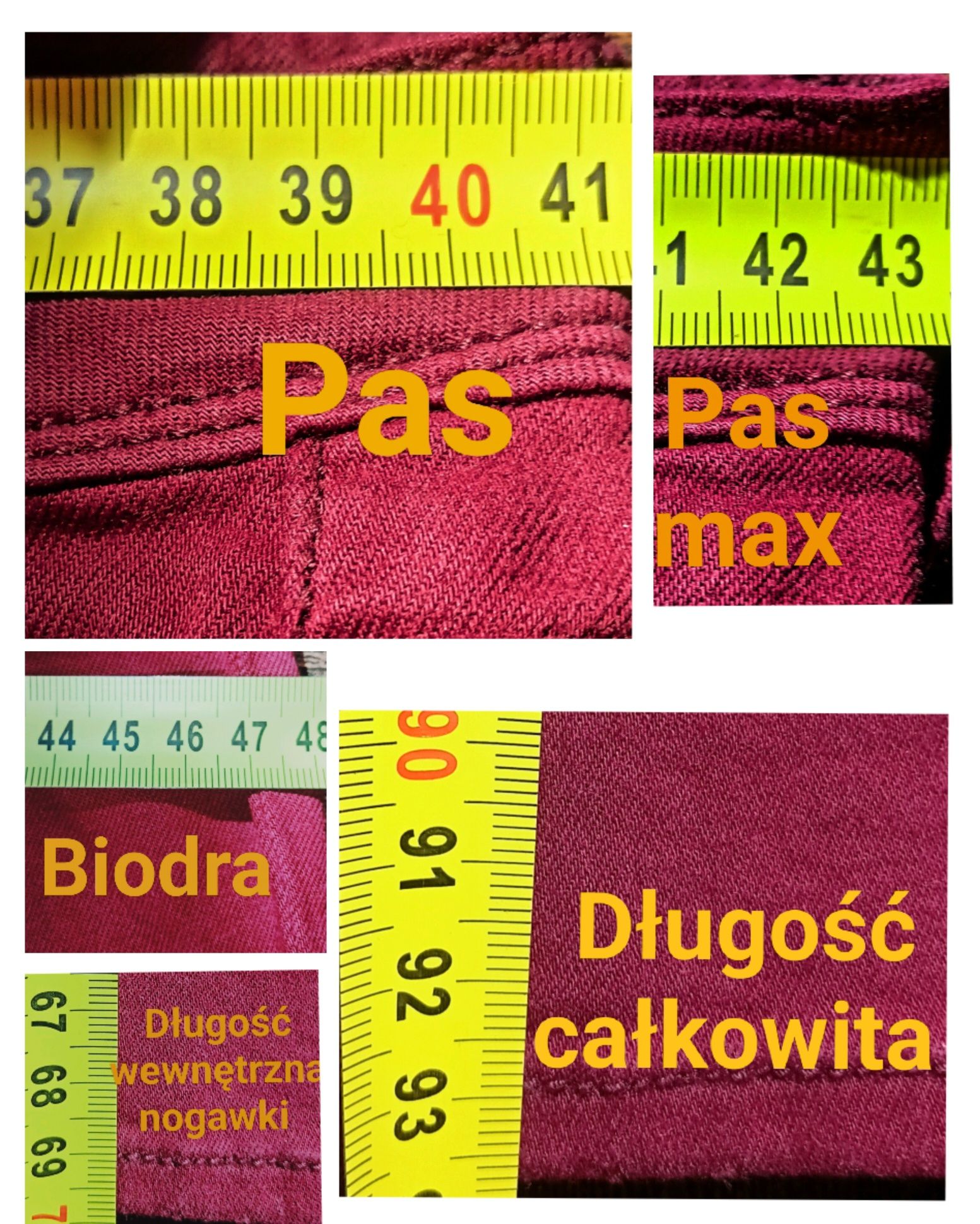 Bordowe dżinsowe Spodnie Tally Weijl 38