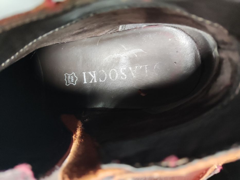 Skórzane trzewiki botki Lasocki brązowe