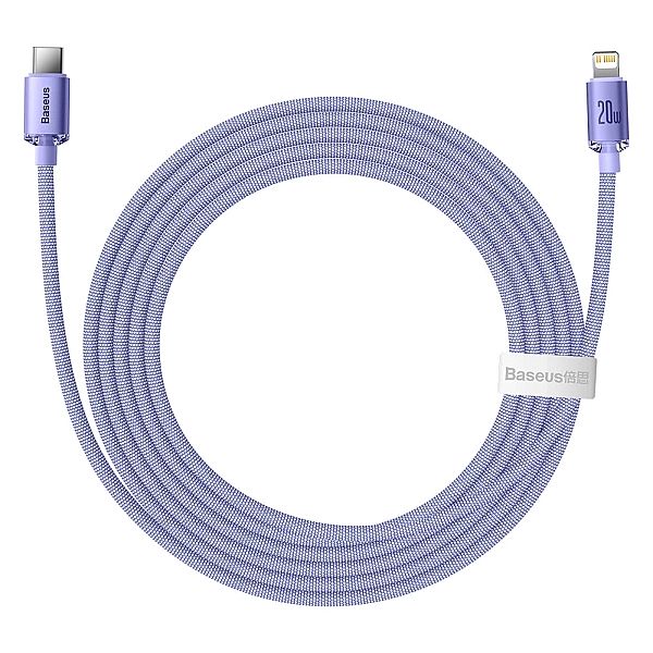 Kabel Baseus CAJY Lightning - USB-C PD 20W 480Mb/s 2m - fioletowy