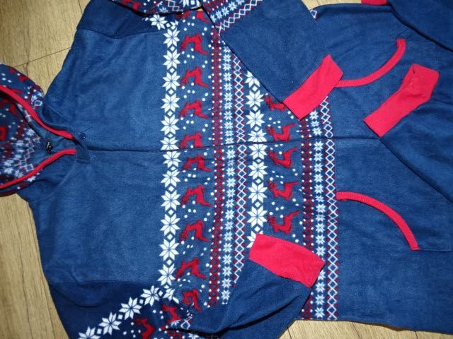 Nightwear pajac piżama polar ciepła zamek L