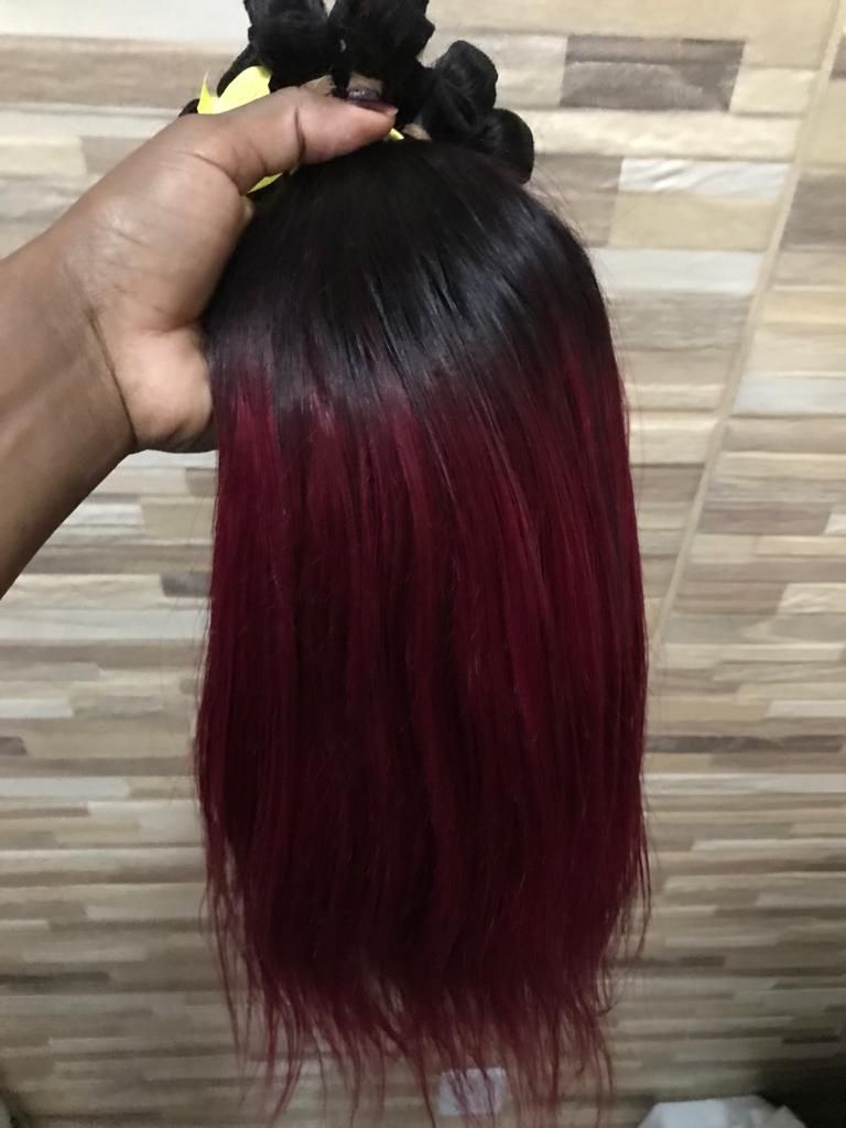 Lindo cabelo humano vermelho