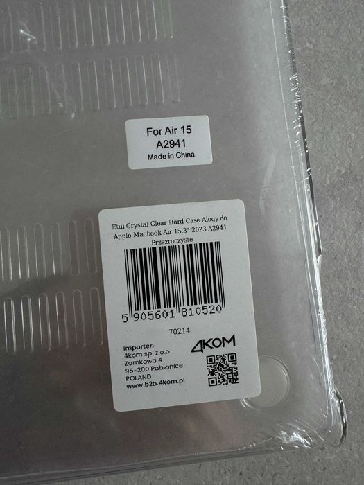 Etui Crystal Clear Hard Case Alogy do Macbook Air 15.3