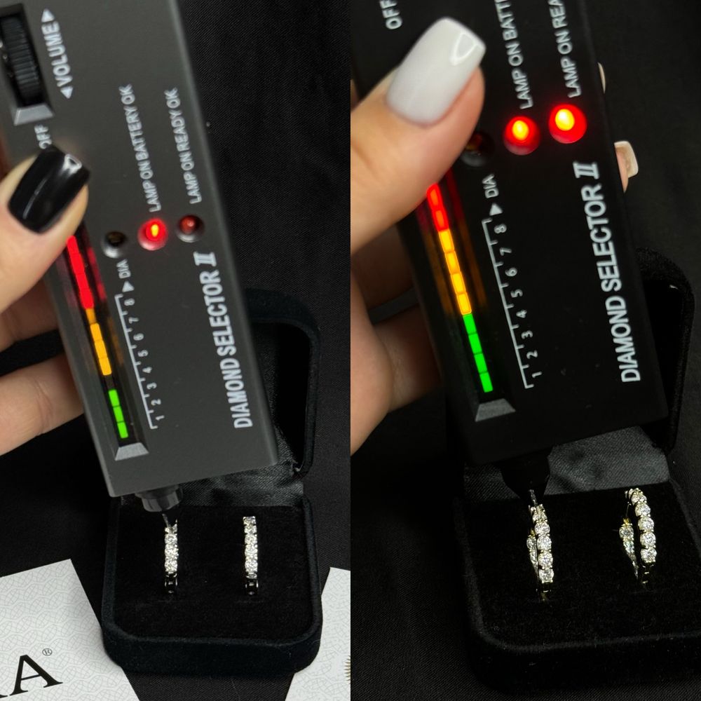 Сережки з муассанітами 2.6ct кільця