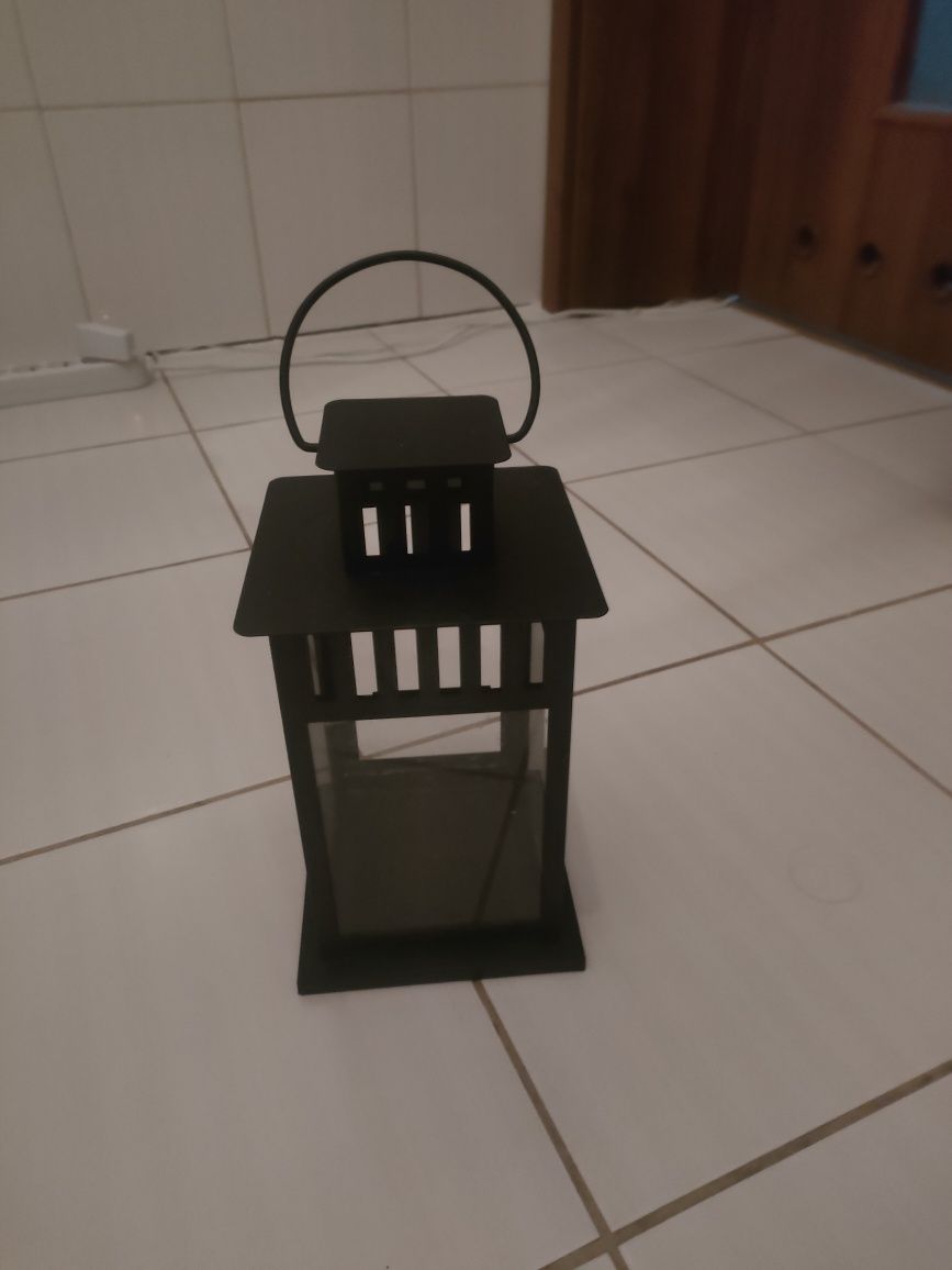 Lampion na świece Ikea czarny