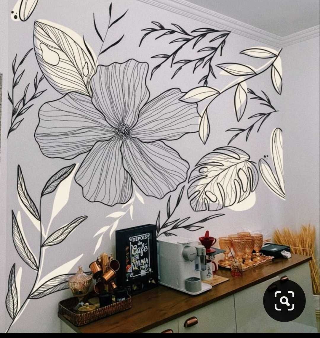 Quadros pintados na Parede tipo MURAIS