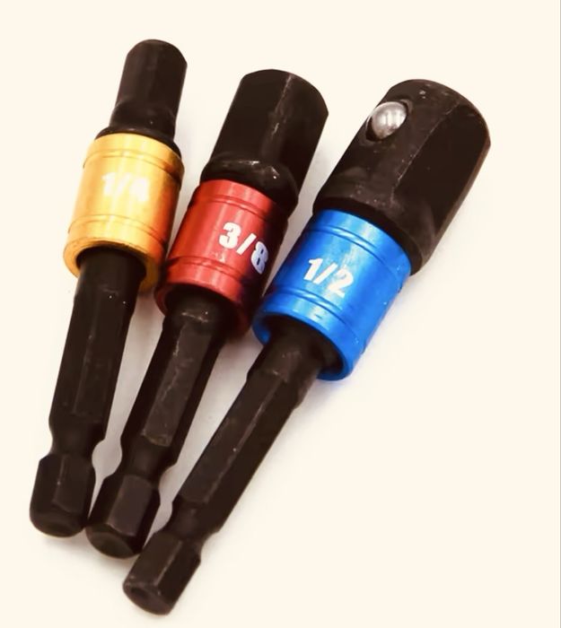 набор 3шт наконечники гайковерта шуруповерта ударні 1/4 3/8 1/2