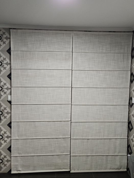 Estores japonesas, em tecido tipo linho