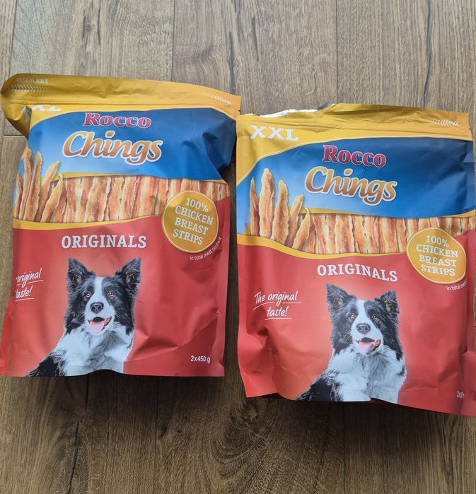 Przysmaki dla psa Rocco Chings - Filety z piersi z kurczaka w paskach