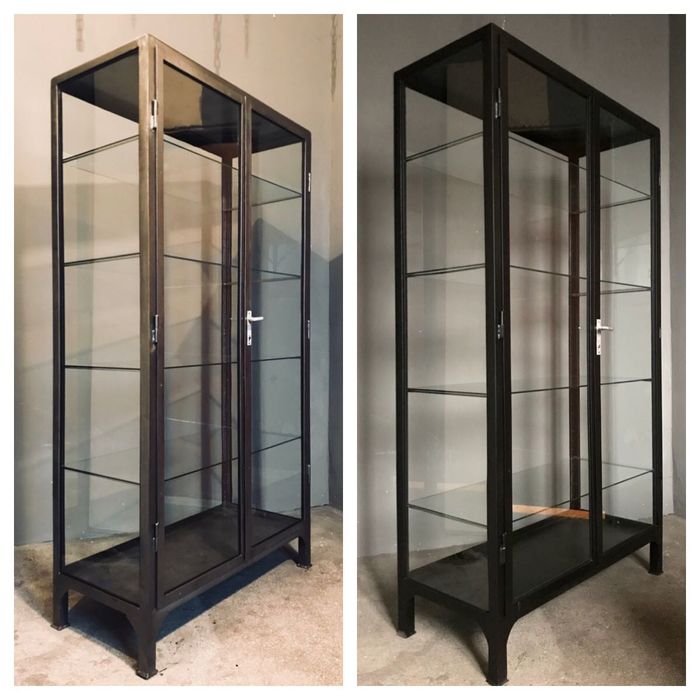 Szafa metalowa LOFT medyczna INDUSTRIALNA witryna szklana