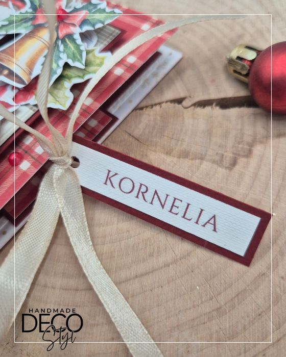 Etui/koperta na kartę podarunkową/pieniądze Boże Narodz. prezent czerw