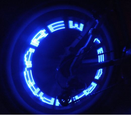 Колпачок 7 LED RGB +слова +рисунок велосипедный вело мигалка ниппель