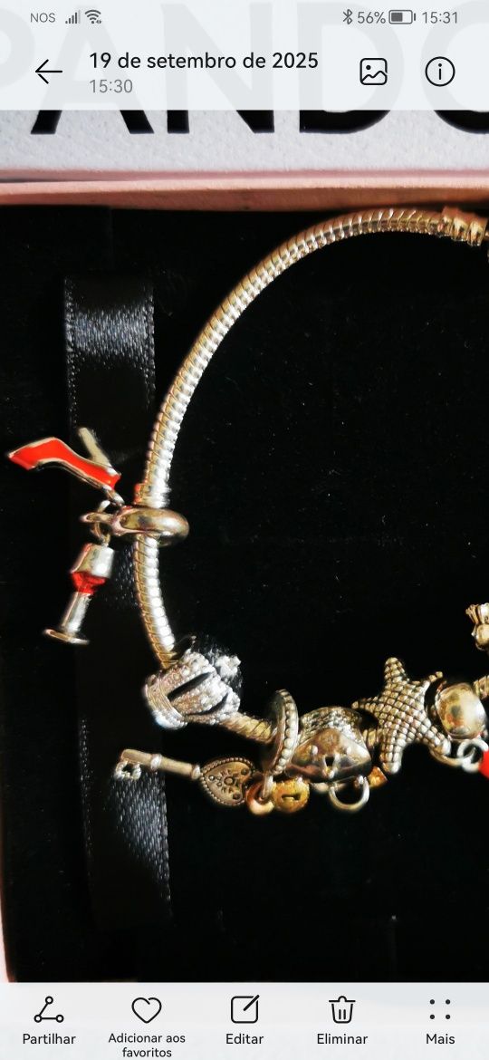 Pulseira com contas pandora prata